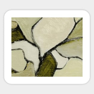 Abstract Oil Painting Olive Green 2c49 Sticker